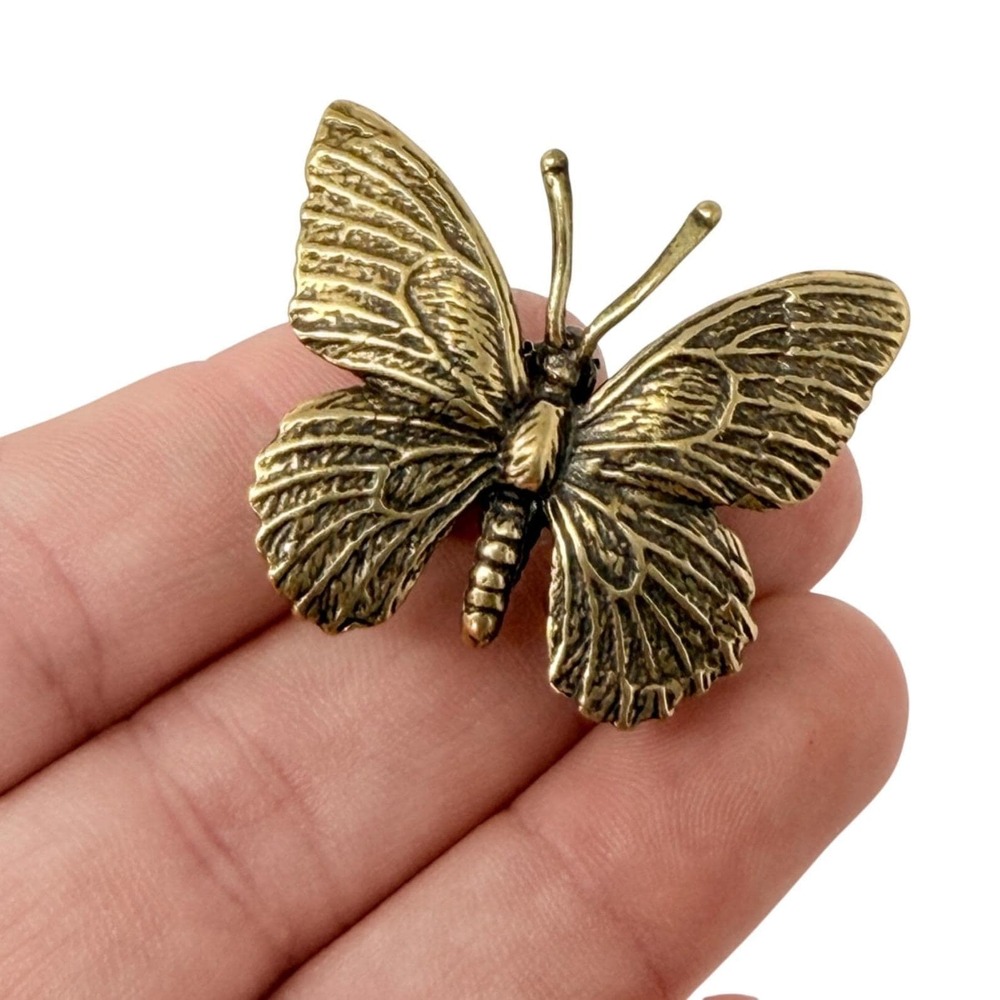 Brass Butterfly Spirit Animal Figurine Transformation Renewal Hope Totem Altar